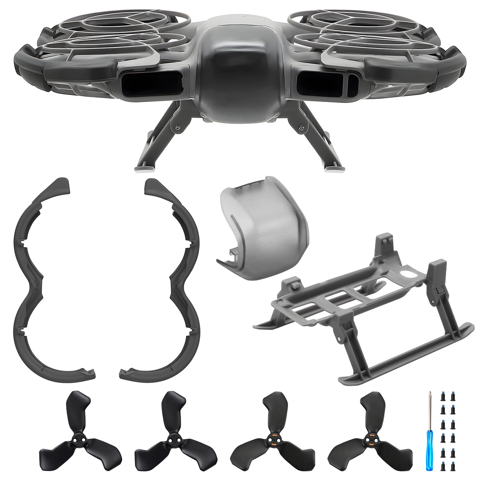 Neo 2 Propeller Blades - Anti-Collision Propeller Protection Foldable Landing Rack Gimbal Lens Cap Camera Cap Extension Feet for DJI Neo 2 Drone Accessories