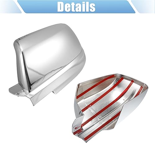 Miniatura 6 de X AUTOHAUX Cubierta de espejo cromada para Toyota Tundra 2007-2021 y Sequoia 2007-2020 – 1 par de cubiertas de espejo completo para el exterior del