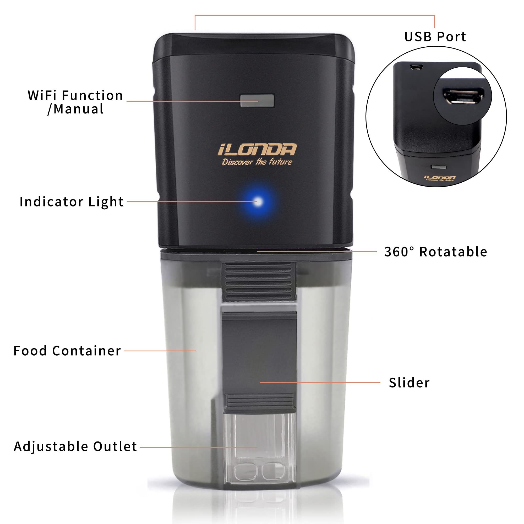 Amazon | Ycozy iLonda WiFiの自動給餌器 魚 オートフィーダー