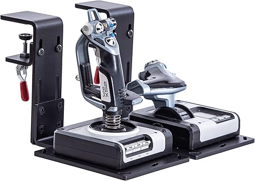 Miniatura 5 de Meza-Juego de 2 soportes de escritorio para Logitech G X52X52 ProX56X56 RhinoThrustmaster T16000M  VKB Gladiator con todos los pernos de instalación