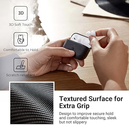 Miniatura 3 de PITAKA Funda protectora para AirPods Pro 2, funda protectora delgada a prueba de golpes para AirPods Pro de 2 generación, compatible con MagSafe,