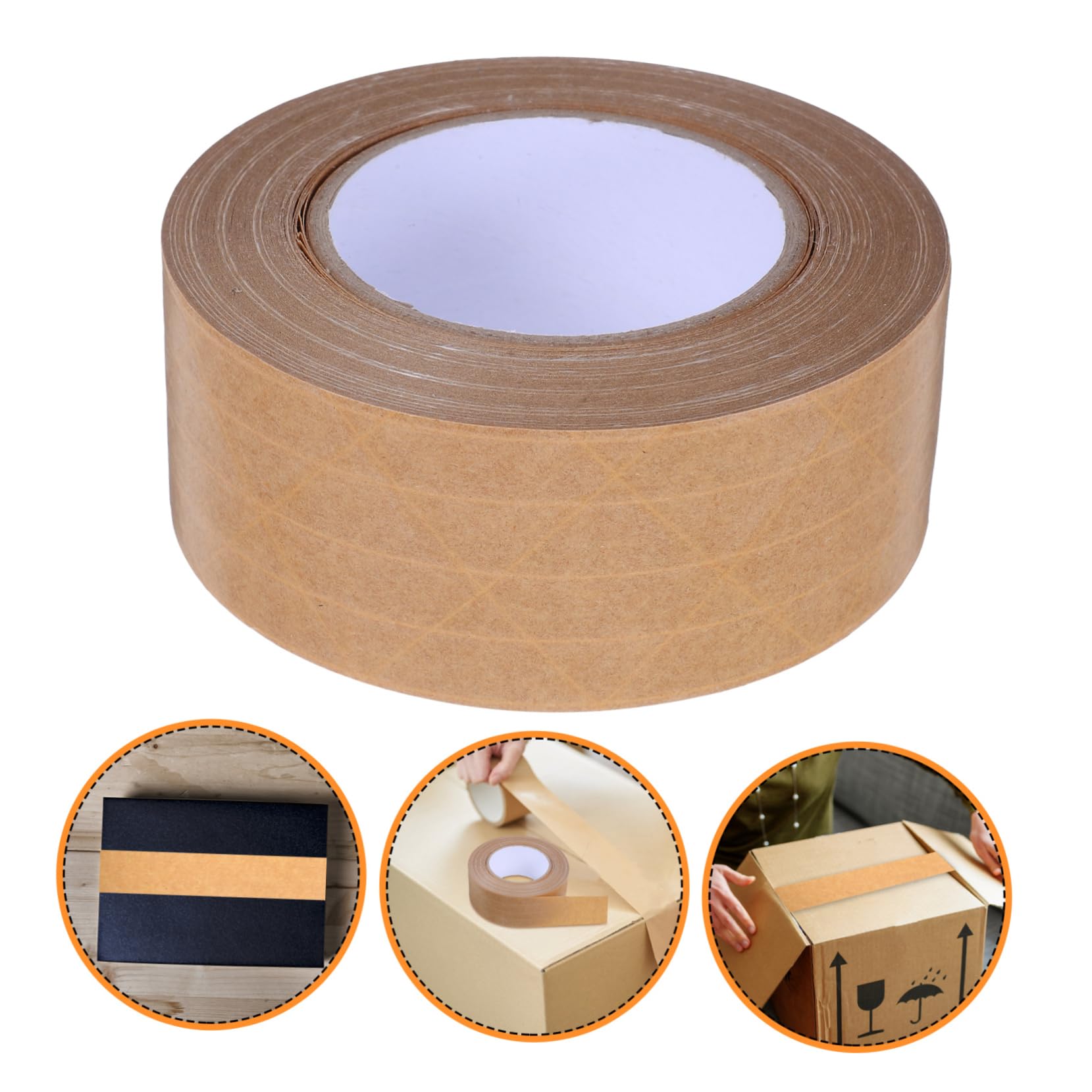 SOLUSTRE 3stücke Kraftpapier-klebeband Selbstklebendes Versandband Braunes Paketklebeband Manipulationssicher Beschreibbar zum Versiegeln von Kartons Robustes Verpackungsklebeband