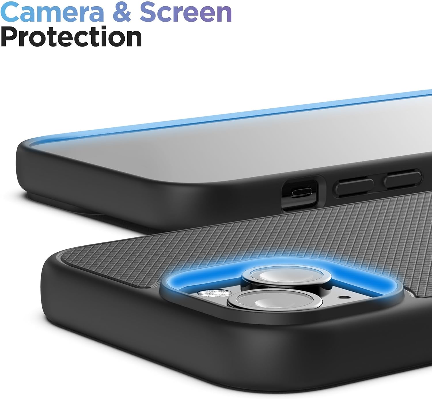 ENCASED Thin Armor Case Designed for iPhone 15 Plus (2023) Ultra Slim-Fit Flexible Phone Skin (Matte Black) image 4
