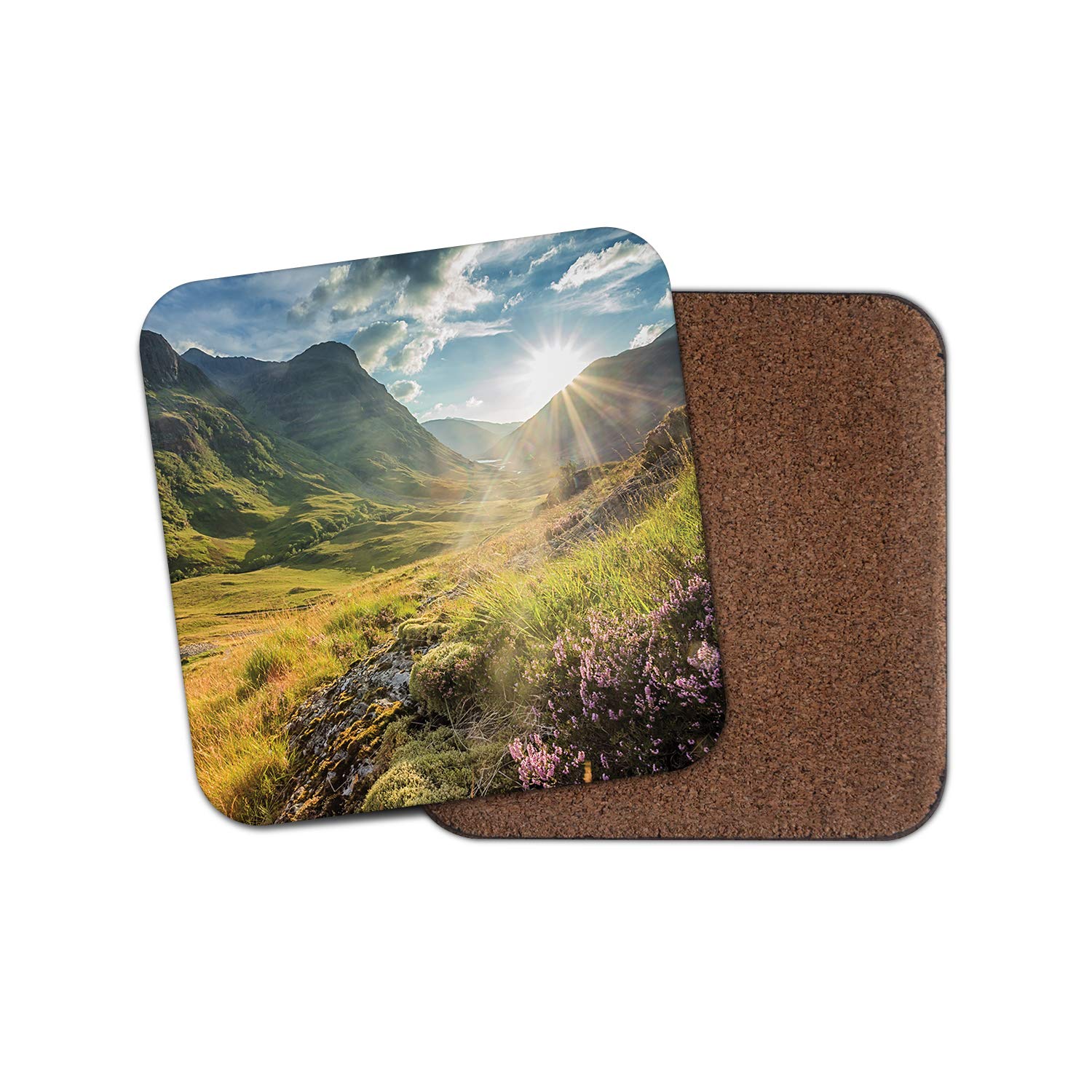 1 x Glencoe Mountains Highlands Scotland Coaster - Sunrise Sunset Travel #16116