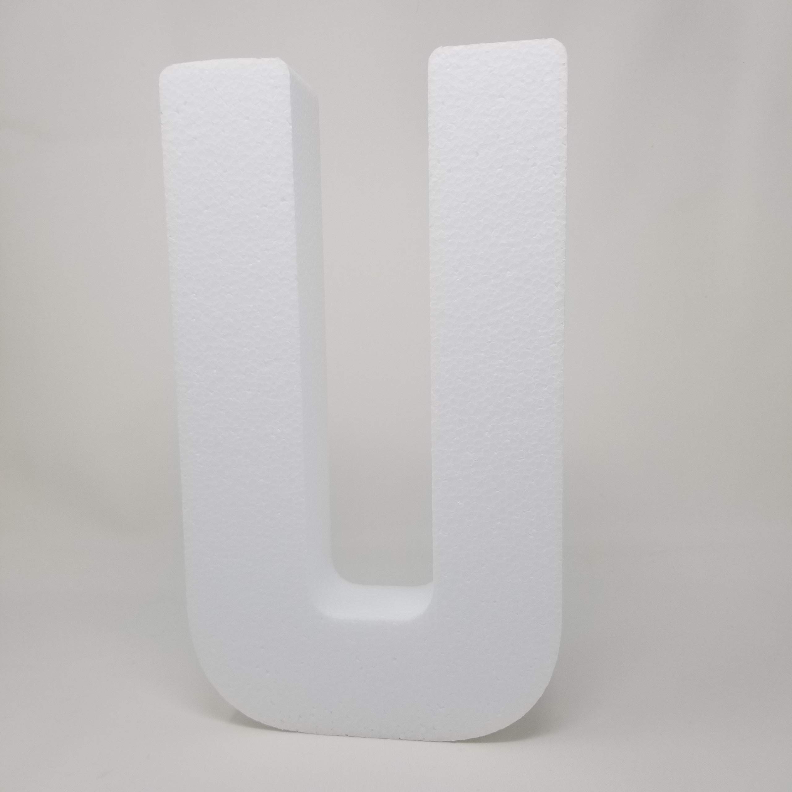 Lettre U en mousse EPS de 61 cm à surface lisse pour arts créatifs