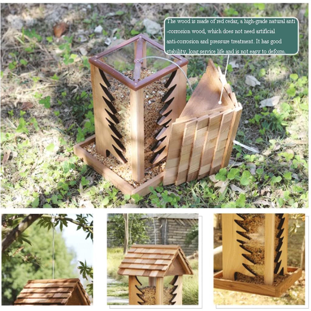 Karmnik dla ptaków Vogels Kantine Wilde Vogel Feeder Blokhuis Vorm Hangende Vogelvoer Zaadkast met Staaldraad voor Balkon Gazon Tuin