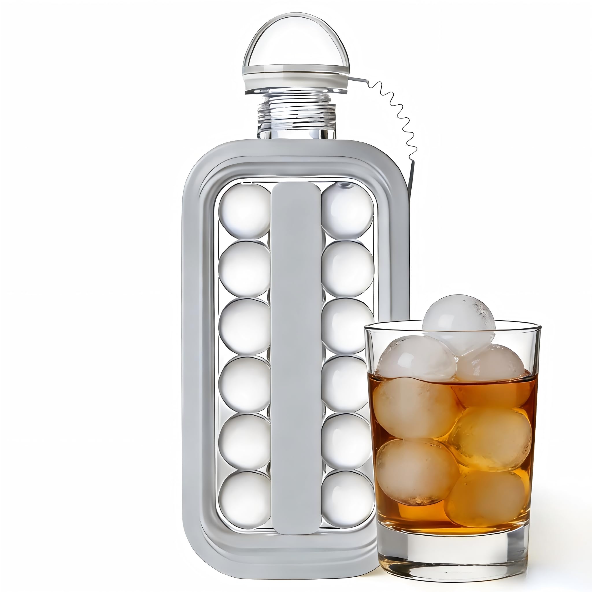 Generic Collapsible Silicone ice Tray/Home Travel ice Hockey Pot/Ice Hockey Mold（Grey