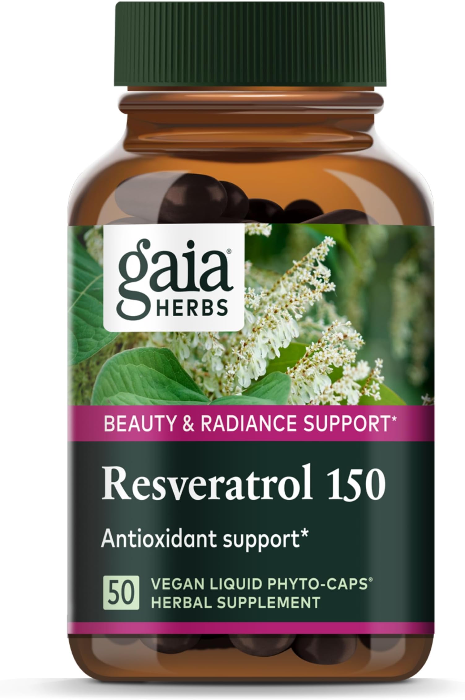 Amazon.com: Gaia Herbs Resveratrol 150 - Beauty & Radiance Antioxidant ...
