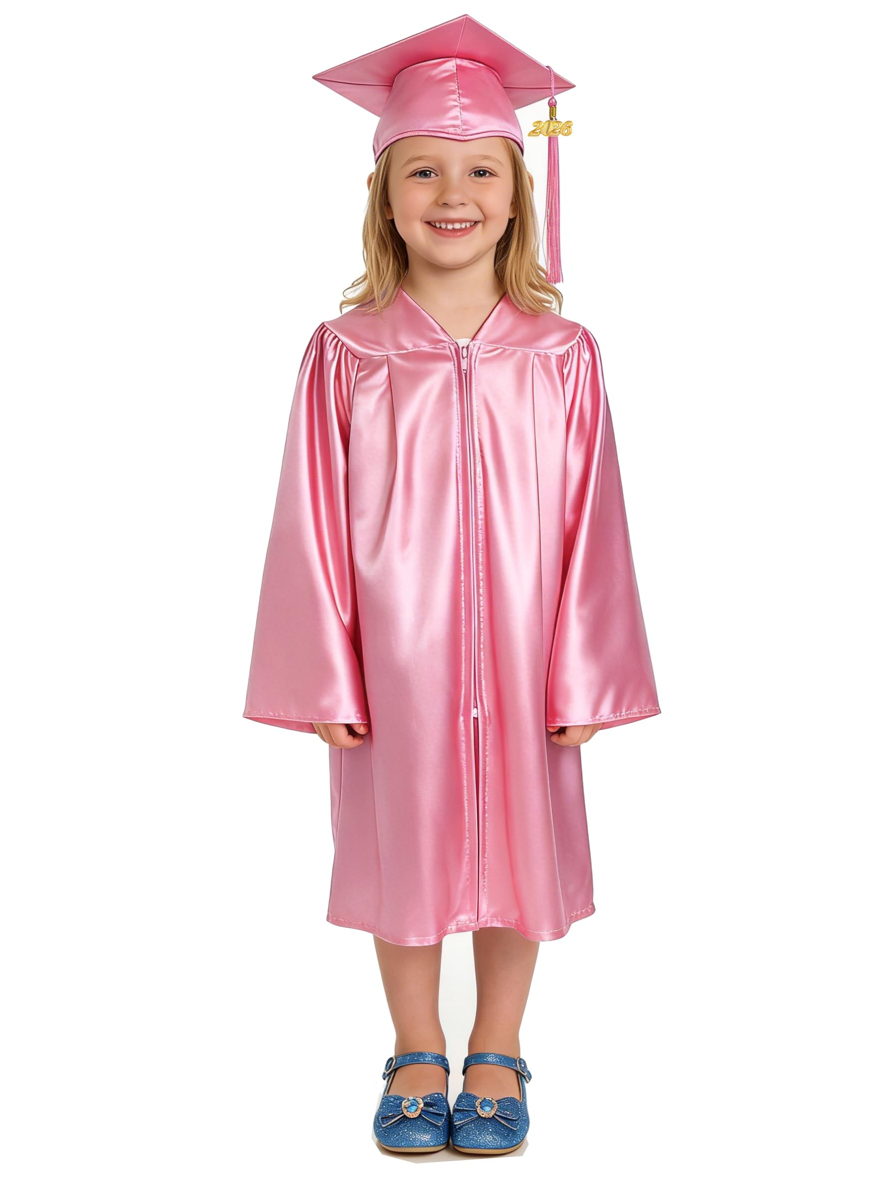 GradPlaza Kids Graduation Cap and Gown Set with 2026 Tassel Shiny