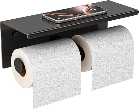 FORIOUS Toilet Paper Holder with Shelf, Commercial Toilet Paper Dispensers
