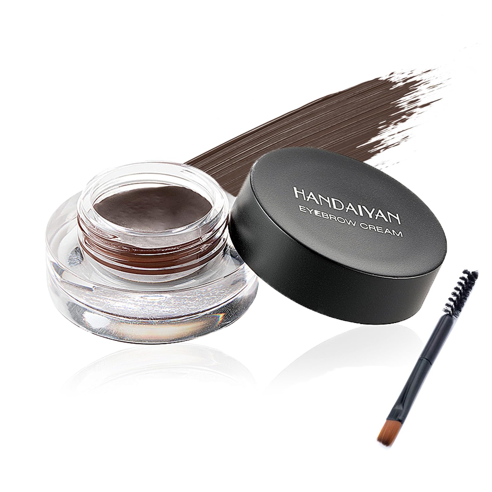Crema para cejas, Gel Crema para Cejas, resistente al agua y que no mancha, pomada de cejas de larga duración con cepillo, para un maquillaje natural de cejas, Marron Oscuro