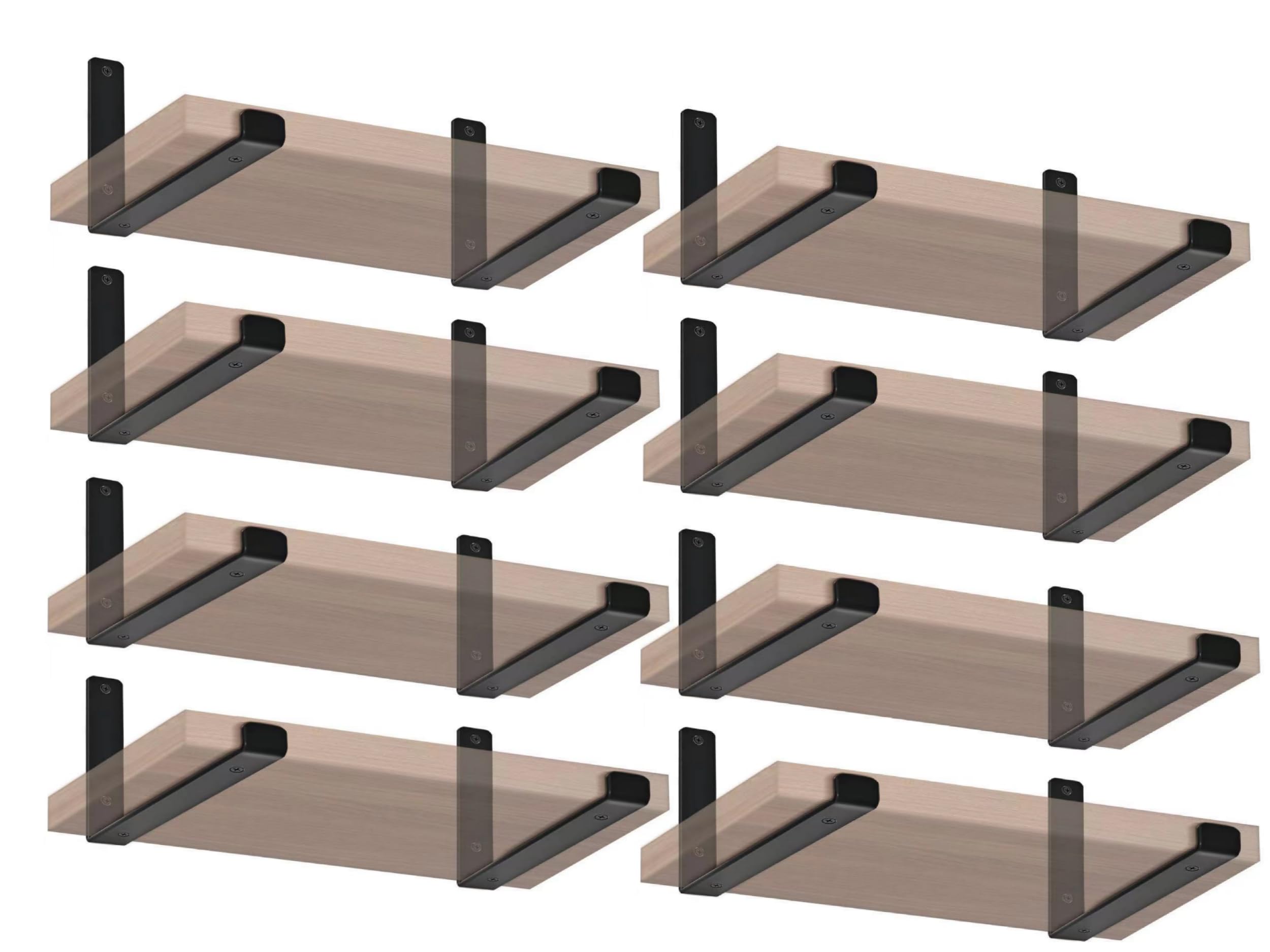 16 Pack - 5.5" L x 4" H x 1.5" W J Lip Shelf Brackets Rustic Farmhouse Iron Wall Floating Shelf Bracket Metal Shelf Bracket Industrial Shelf Supports