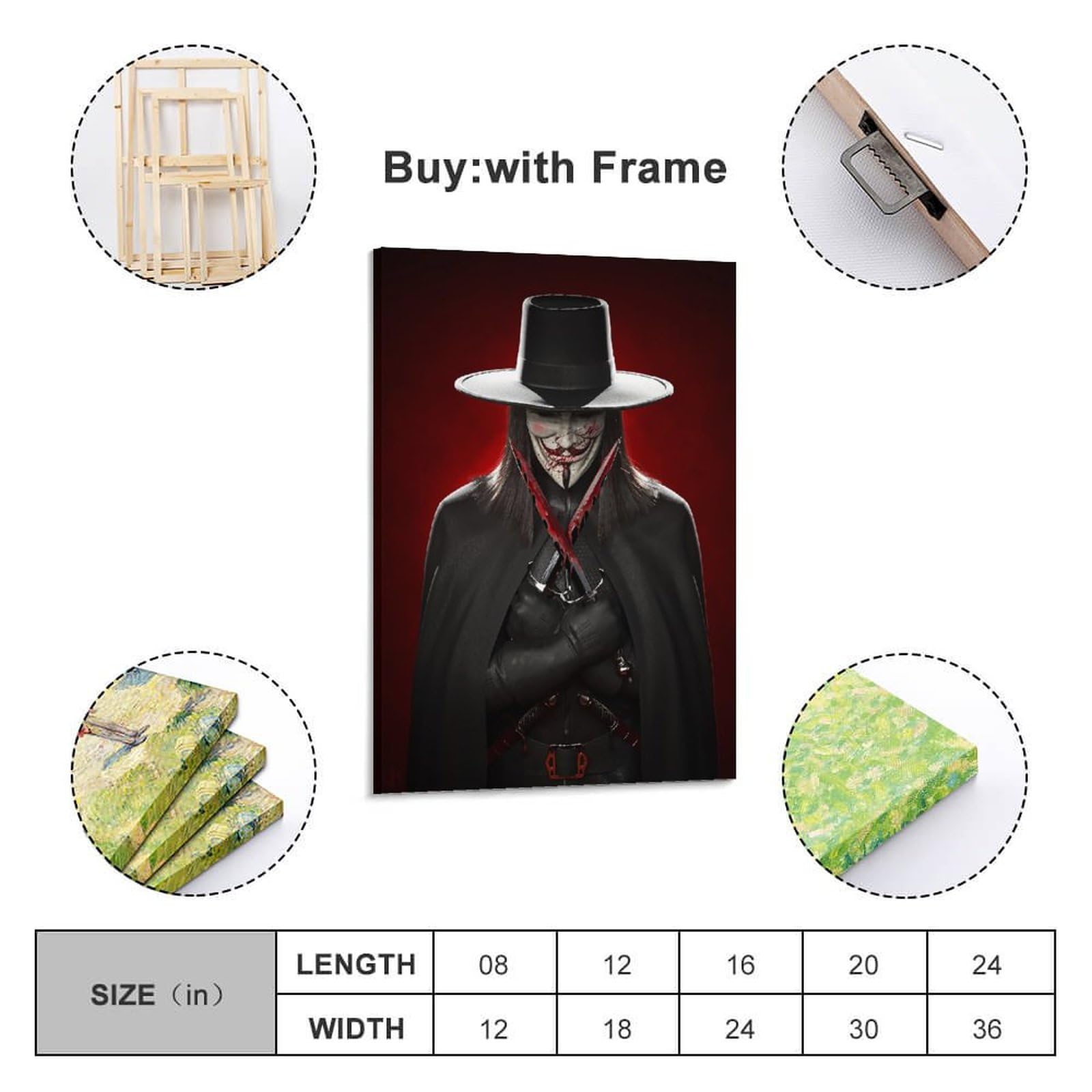 JEAM V For Vendetta - Póster De Arte Para Decoración De Habitación,  Decoración De Pared, Portada De, image size:1600x1600