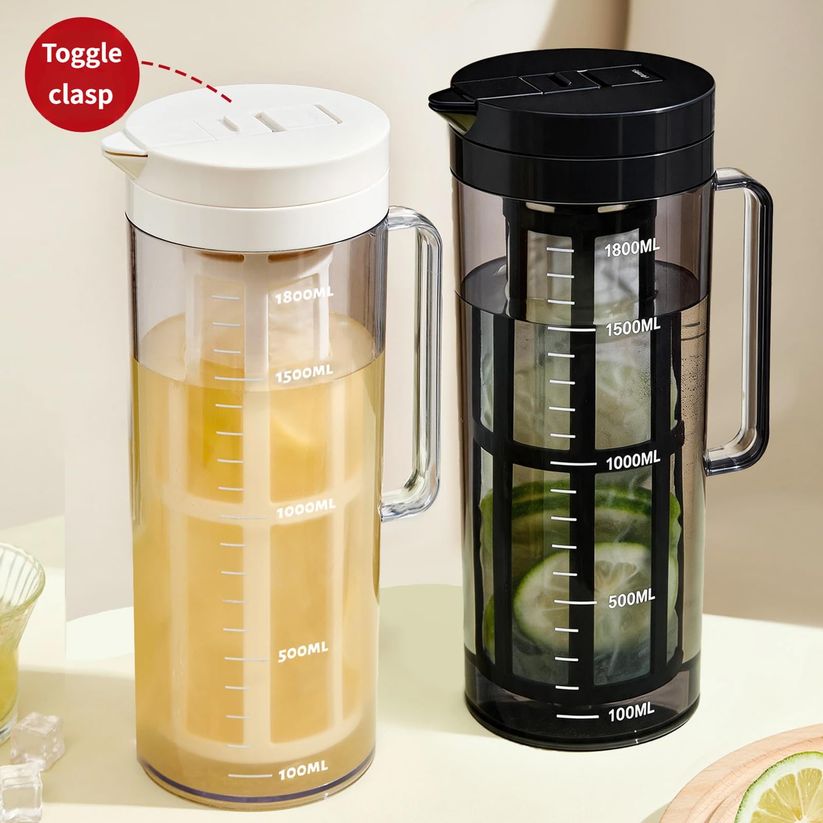Jarra de cerveza fría con puertas laterales innovadoras, diseño y materiales de polipropileno de grado alimenticio, dispensador de agua al aire libre, botella de agua con textura de glaciares