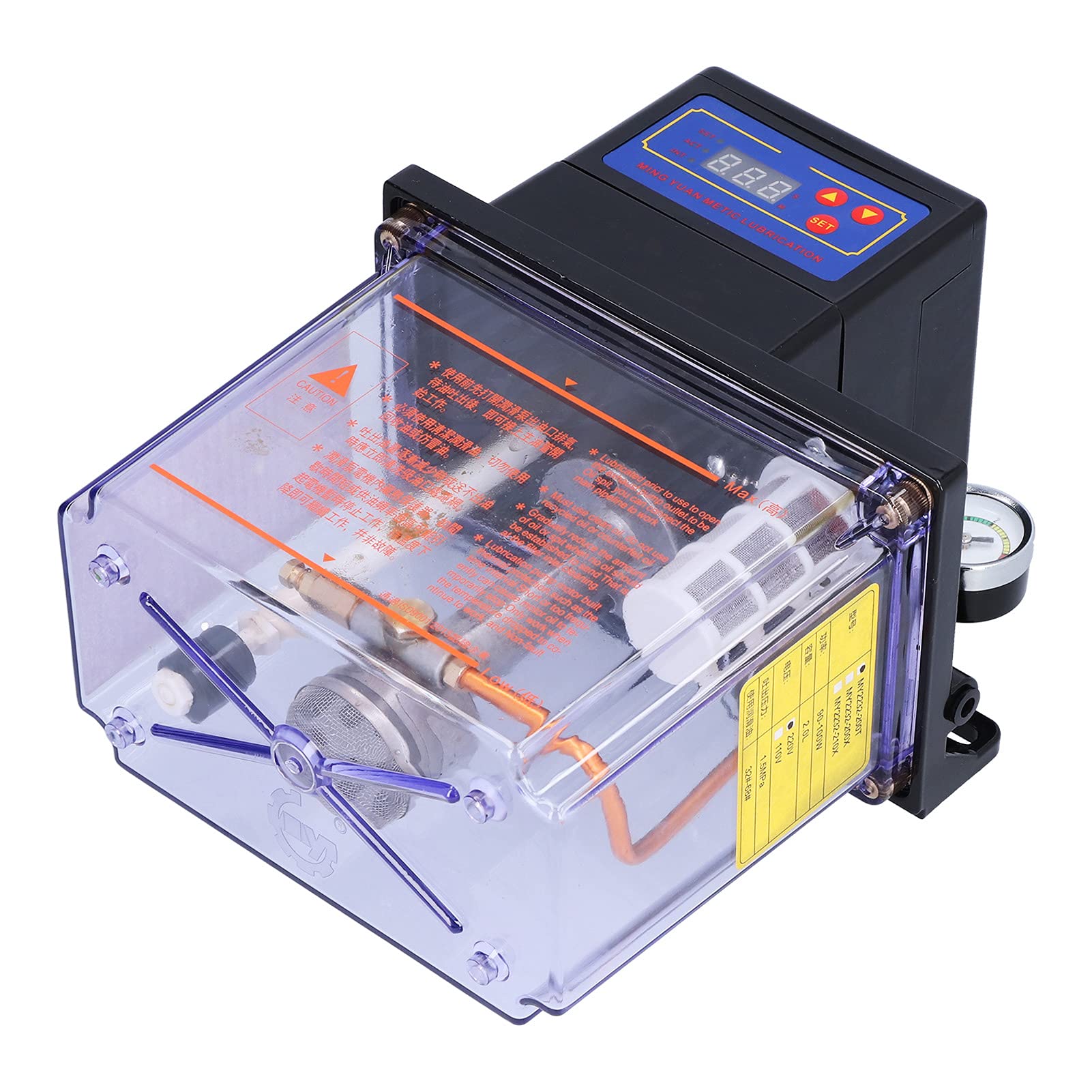 KIMISS Bomba de Lubricación Automática Eléctrica - Máquinas Engrasadoras de 2,0 L con Pantalla Digital, con Ajustes Intermitentes