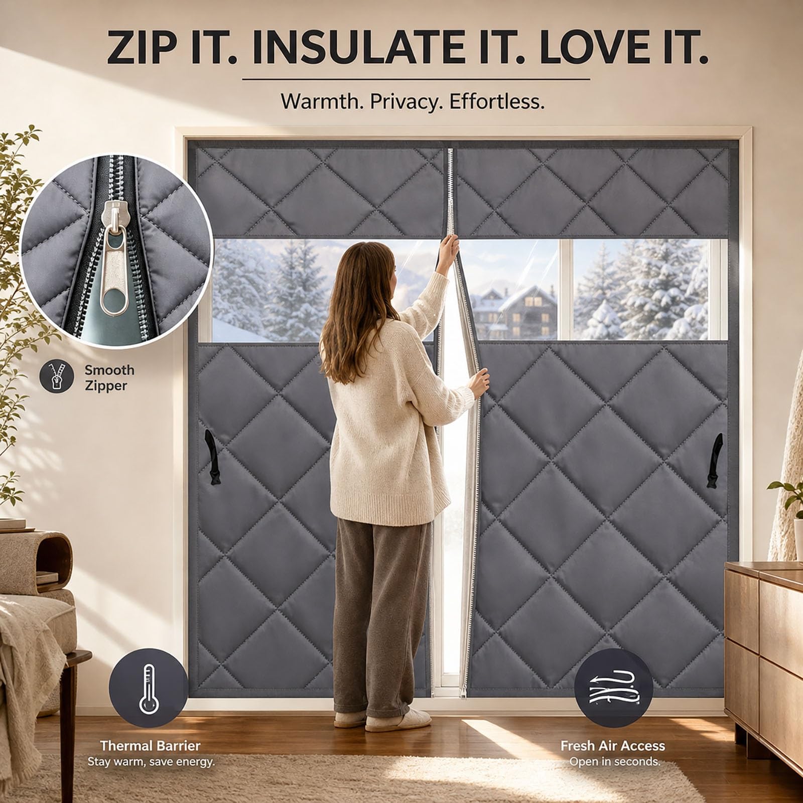 Isolierfolie Fenster Kälteschutz Thermo Vorhang Zugluftstopper Winter