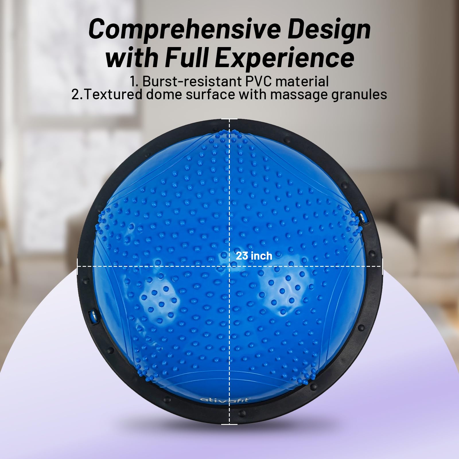 ATIVAFIT Balón Equilibrio Hedgehog hemisférico, Media Pelota de Gimnasia, Tabla Equilibrio para Suelo y pies Pelvic Masaje, Puede Usar Ambos Lados completos para Entrenamiento Equilibrio