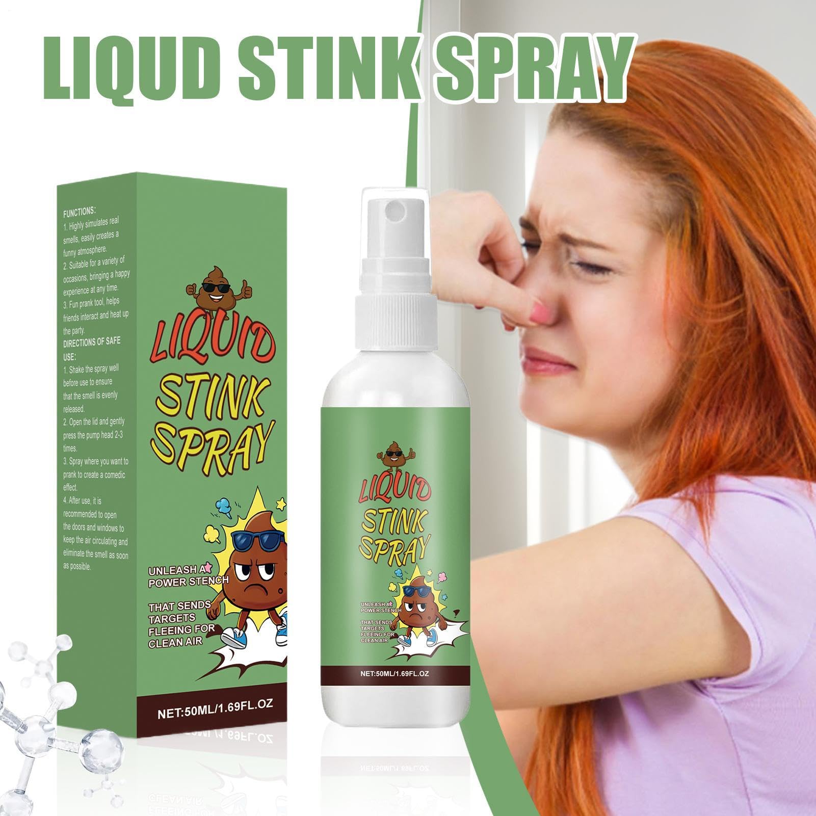 Furz Spray Extra Starker Gestank,Furzspray Scherzartikel - 50ml Lustiger Stinknebel Mit -Scherzgerät Für Halloween Partys Treffen Aprilscherz Streiche Kinder Erwachsene