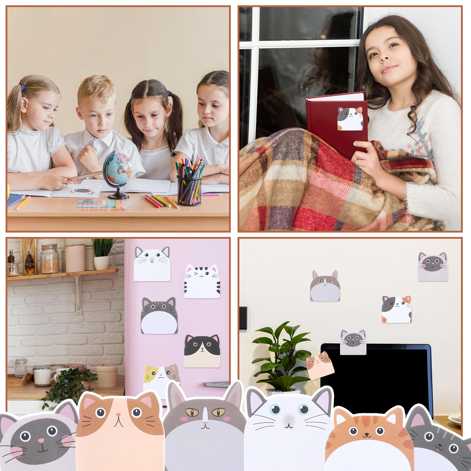 LLOUSSAK 270 uroczych karteczek samoprzylepnych z kreskówek, zabawne, dla dzieci, artykuły szkolne, notatki, dla studentów, do domu, biura