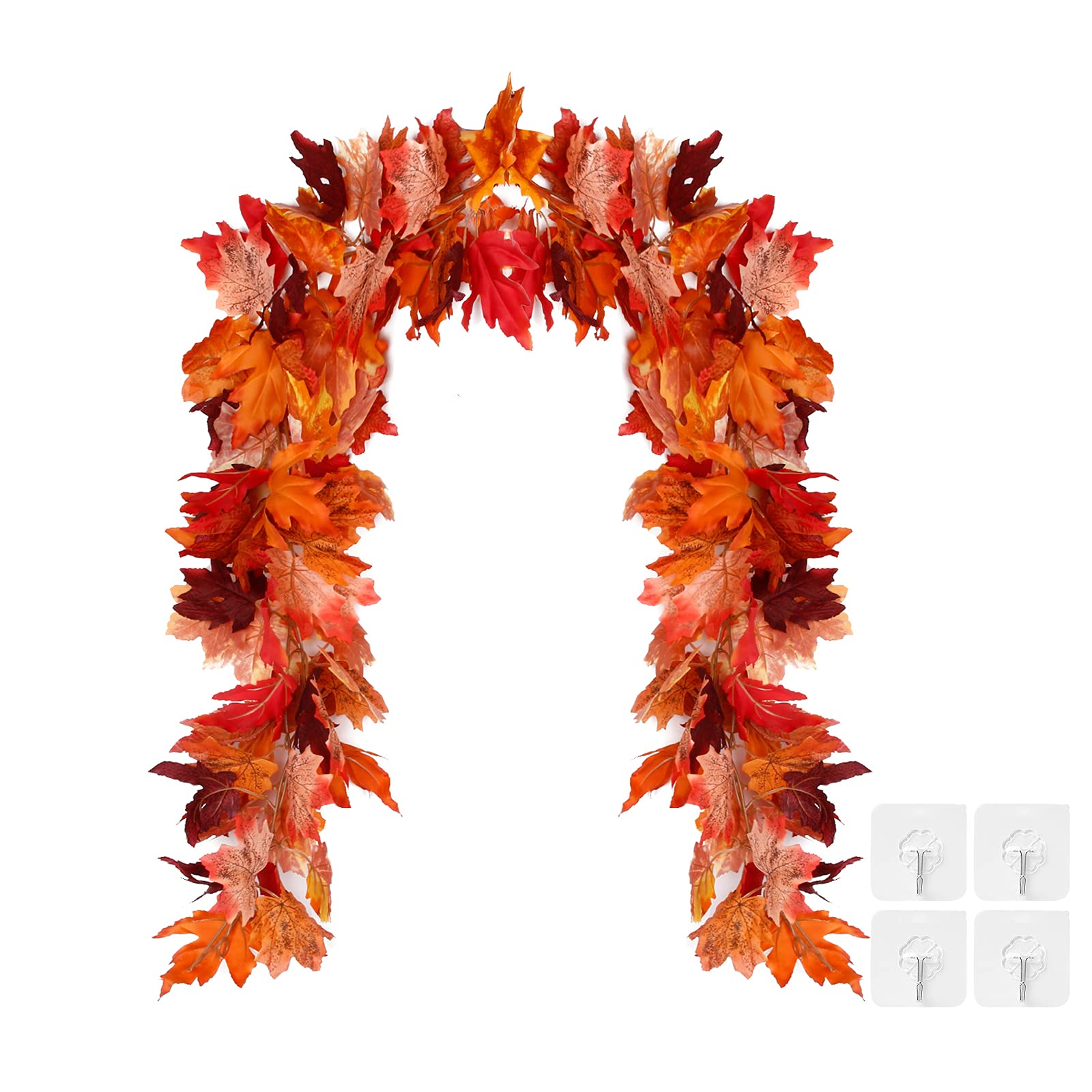 WINAROI 2 Pcs Artificial Maple Leaf Garlands 175cm/pcs Autumn Leaves Hanging Garland for Home Garden Door Backdrop for Fi Decoration Wedding Party Thanksgiving