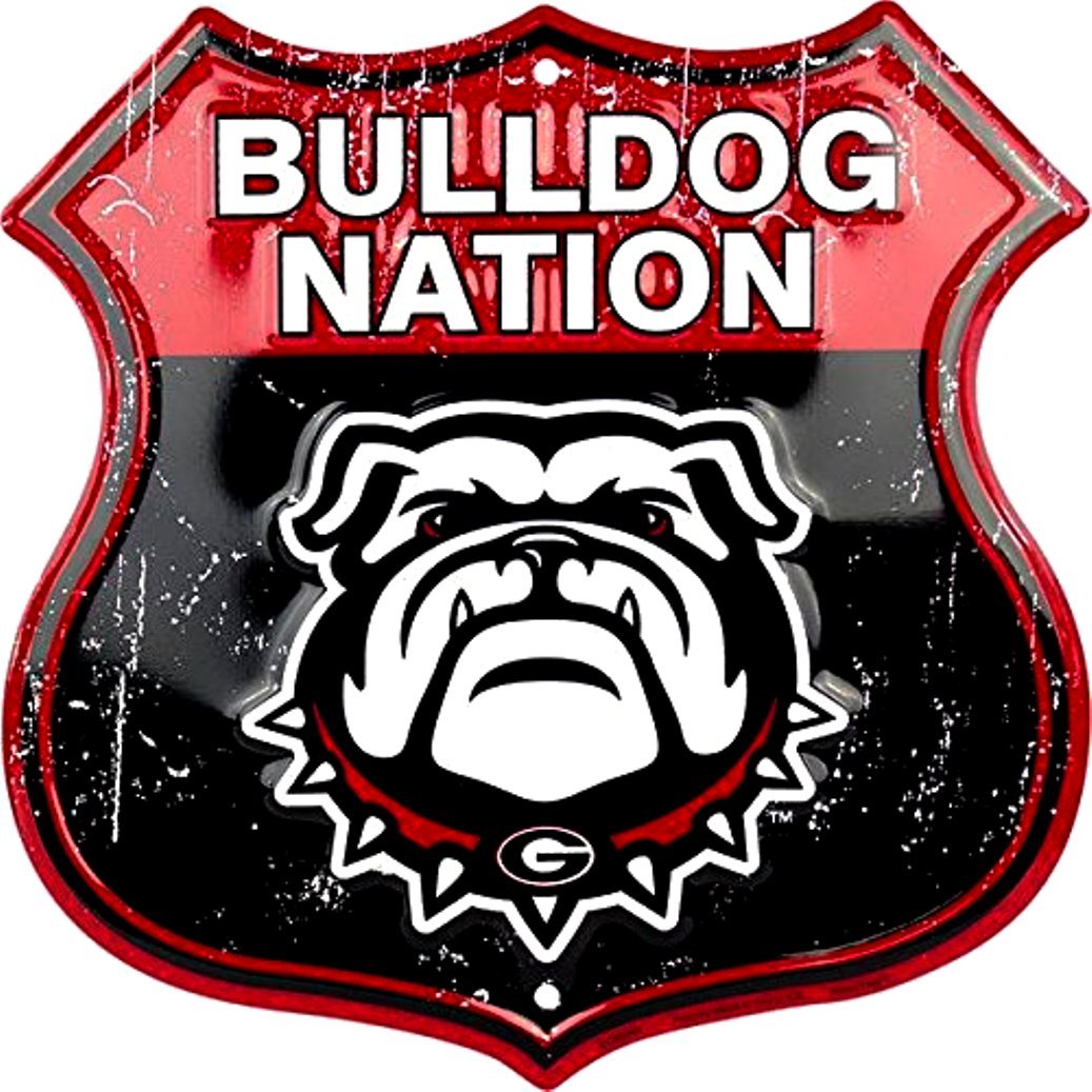Hangtime University of Georgia Bulldogs Nation Route Sign Shield - DECORATIVE SIGNAGE - Aluminum - 12x12 inches