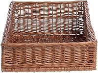 Vista 2 de Cesta de sauce rectangular cónica natural, 16 pulgadas de largo x 19 3/4 pulgadas de ancho x 4 1/2 pulgadas a 8 pulgadas de alto