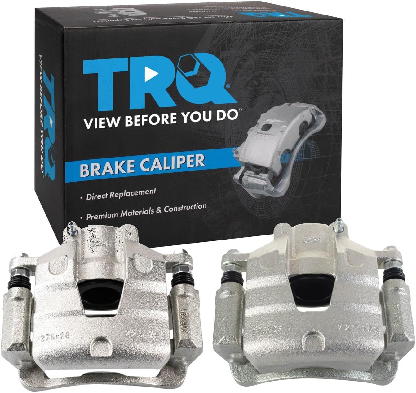 TRQ Front Driver and Passenger Side Brake Caliper Set (Direct-Fit)