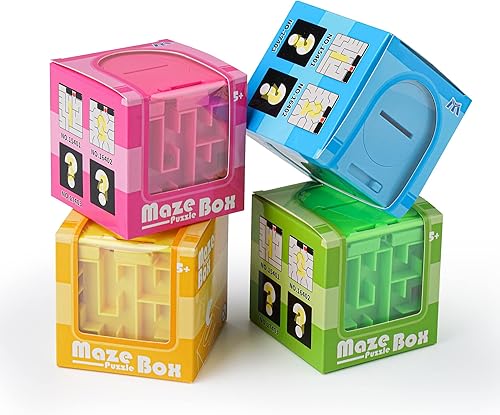 Miniatura 8 de Paquete de 4 cajas de regalo de rompecabezas de laberinto de dinero, rompecabezas perfecto para dinero y rompecabezas para niños y adultos