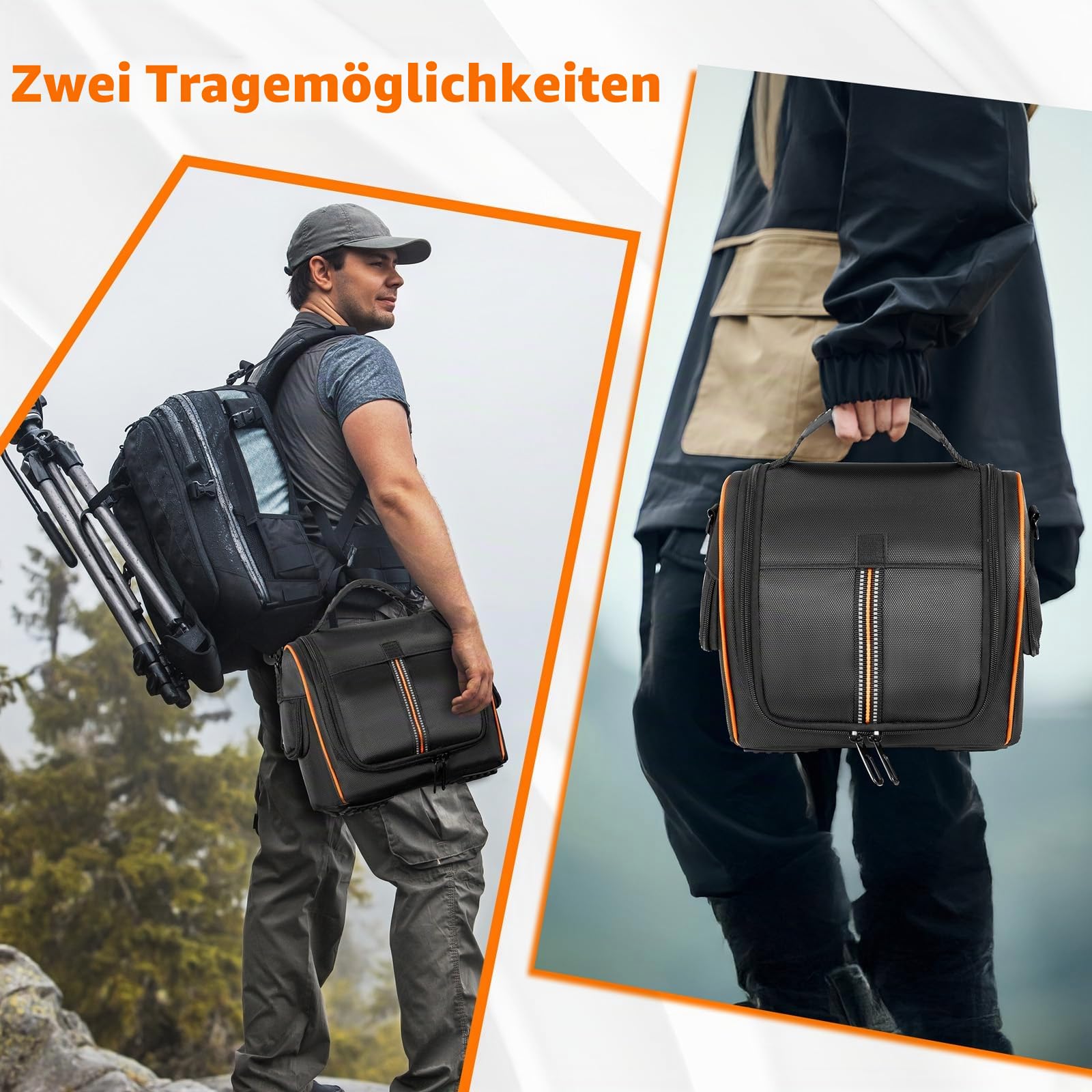 Tragetasche kompatibel mit Jackery Explorer 500 tragbarer Powerstation, Outdoor-Reise-Aufbewahrungstasche mit Schultergurt, Reißverschluss-Fenstertaschen für Generator, Ladekabel und Zubehör