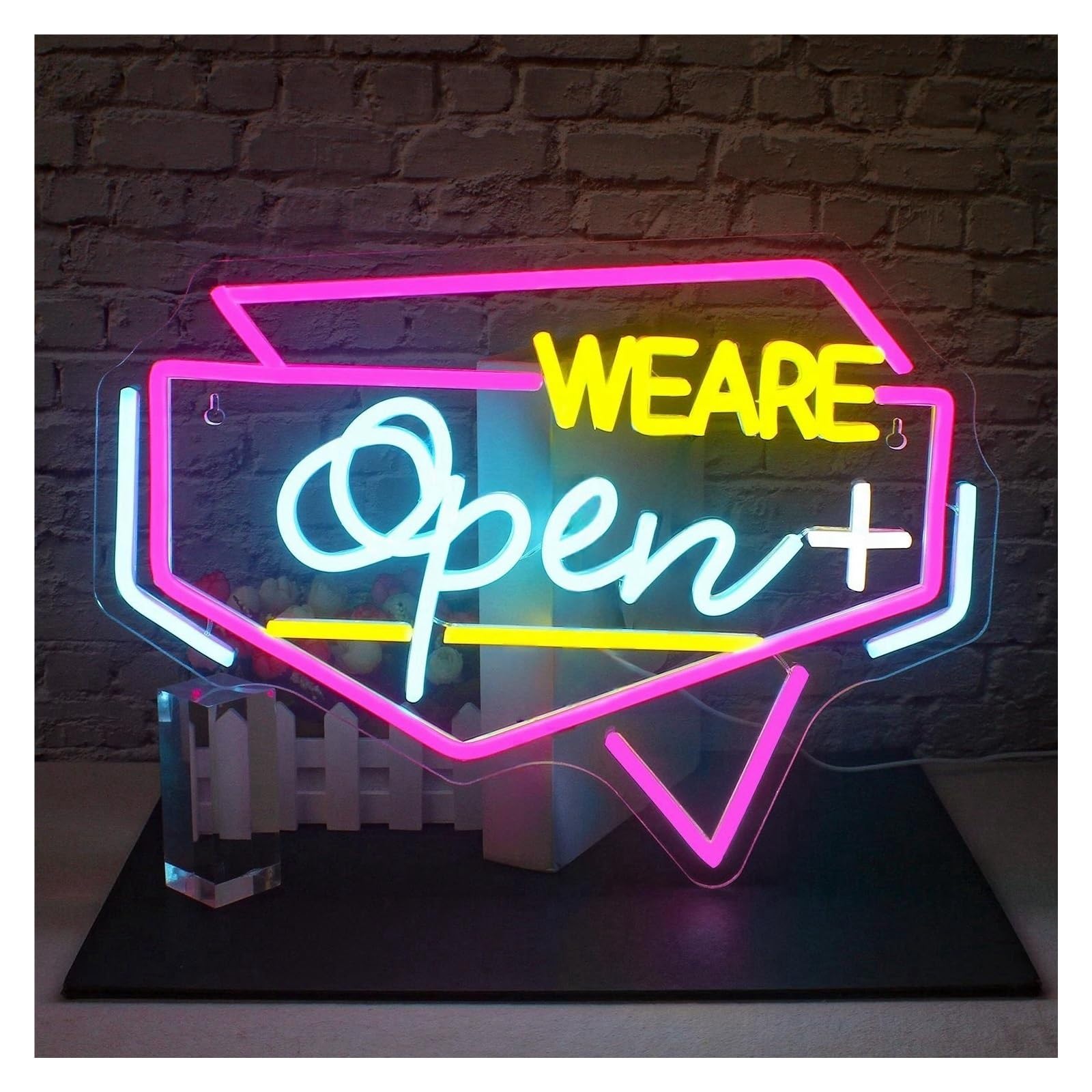 "Siamo aperti" per insegna al per neon per luci di benvenuto dimmerabili alimentate tramite per USB per bar negozi decorazioni murali