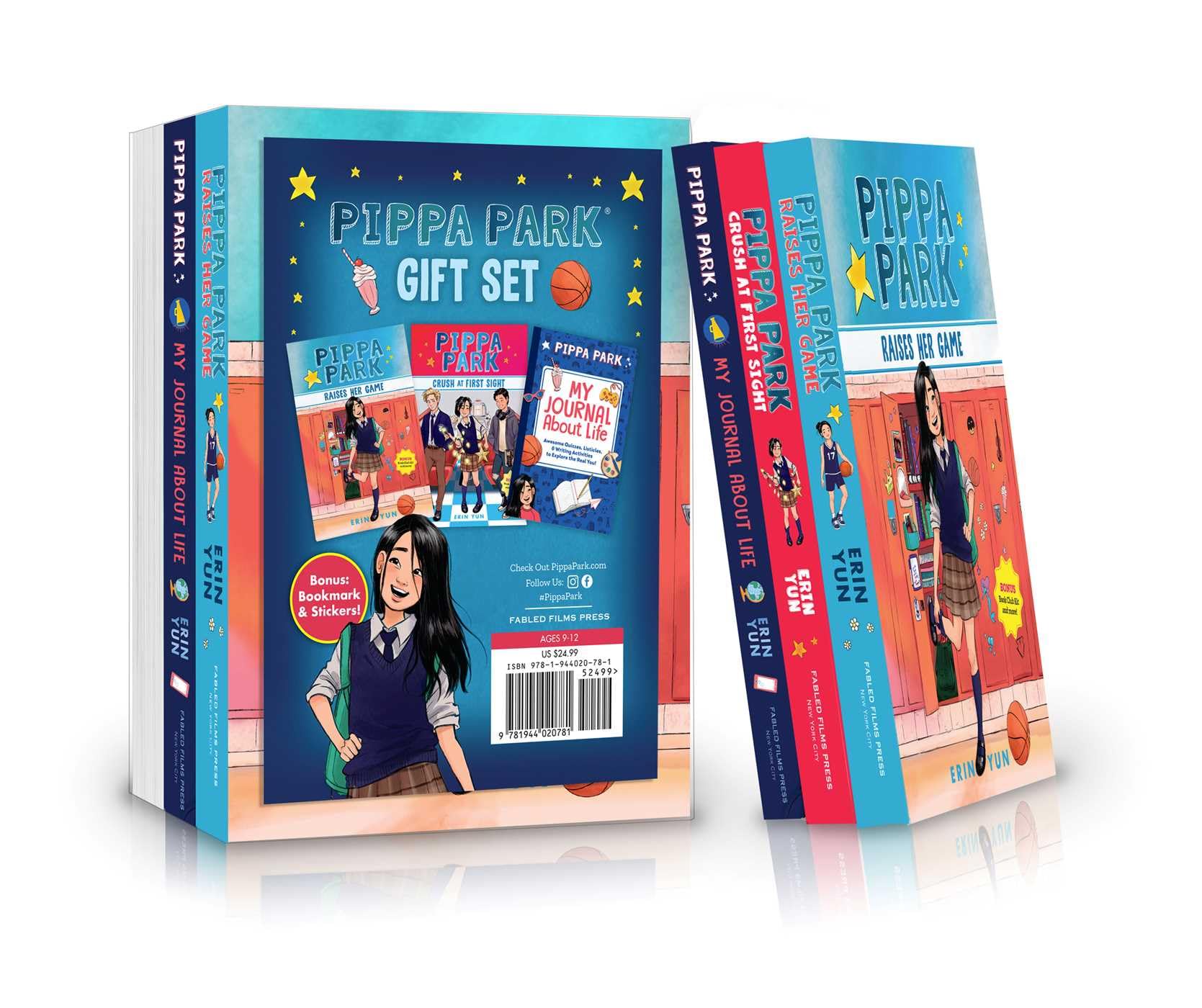 Pippa Park Series Gift Set: Pippa Park Raises Her Game + Pippa Park Crush at First Sight (Chapter Books) + Write-In Journal - Limited Edition