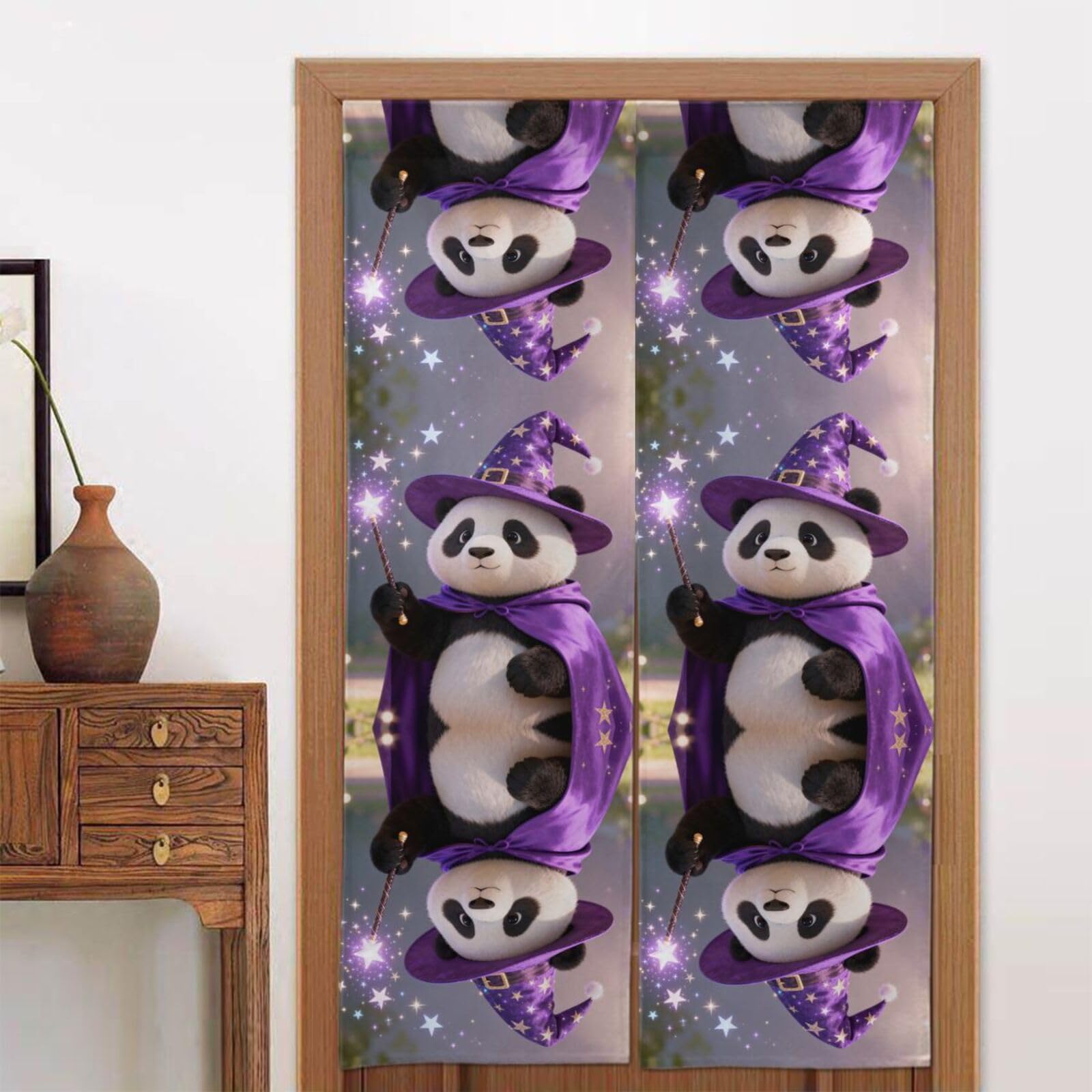 CNTDBU Panda Wizard Magic Door Curtain 34x56 Inch-Room Divider Panel for Privacy, Entryway Screen for Kitchen Bedroom