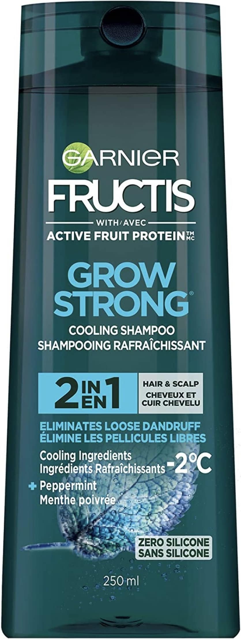 Garnier Grow Strong 2 In 1 - Fights Loose Dandruff Fortifying Shampoo, 250 mL