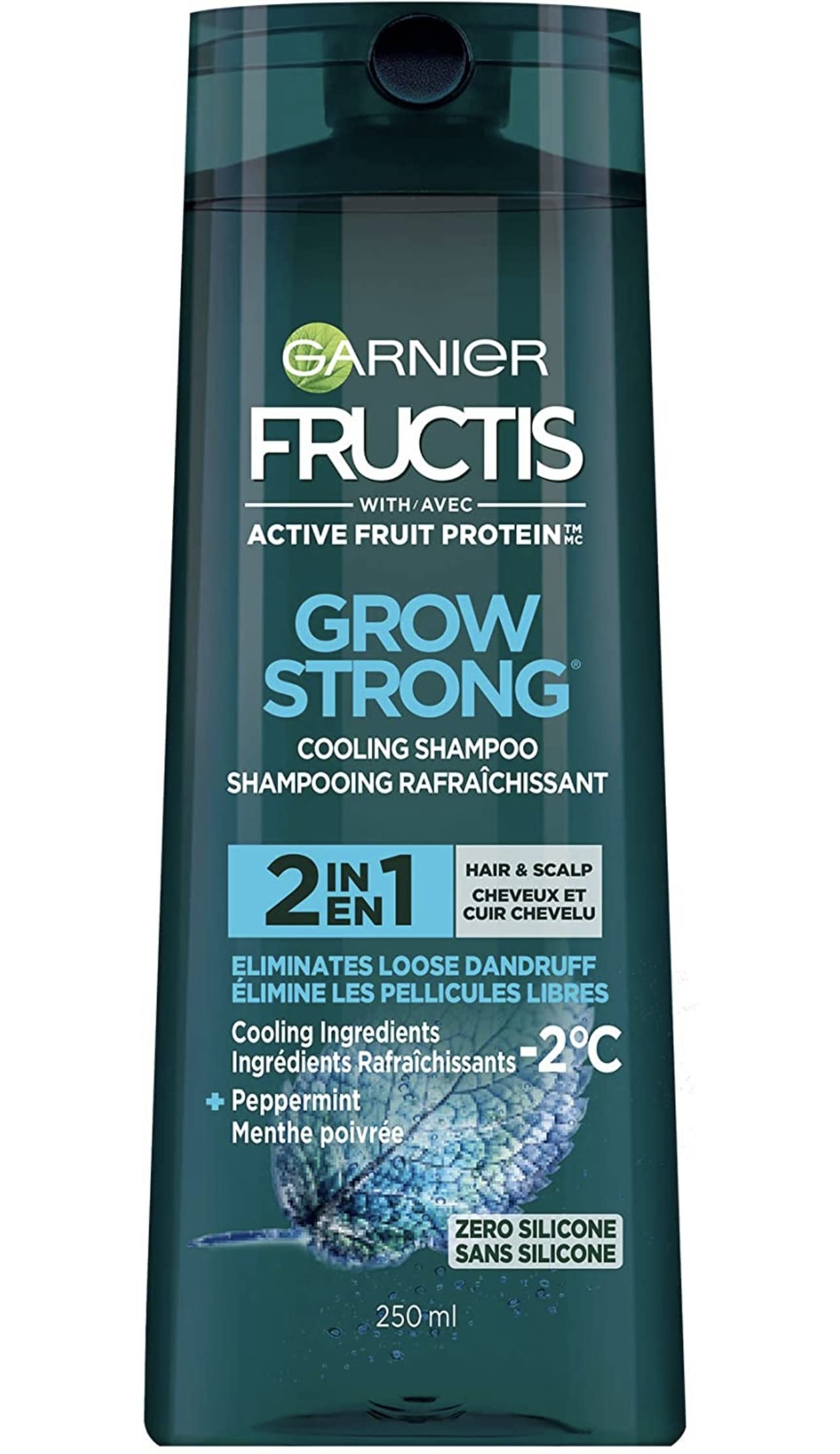 Garnier Grow Strong 2 In 1 - Fights Loose Dandruff Fortifying Shampoo, 250 mL