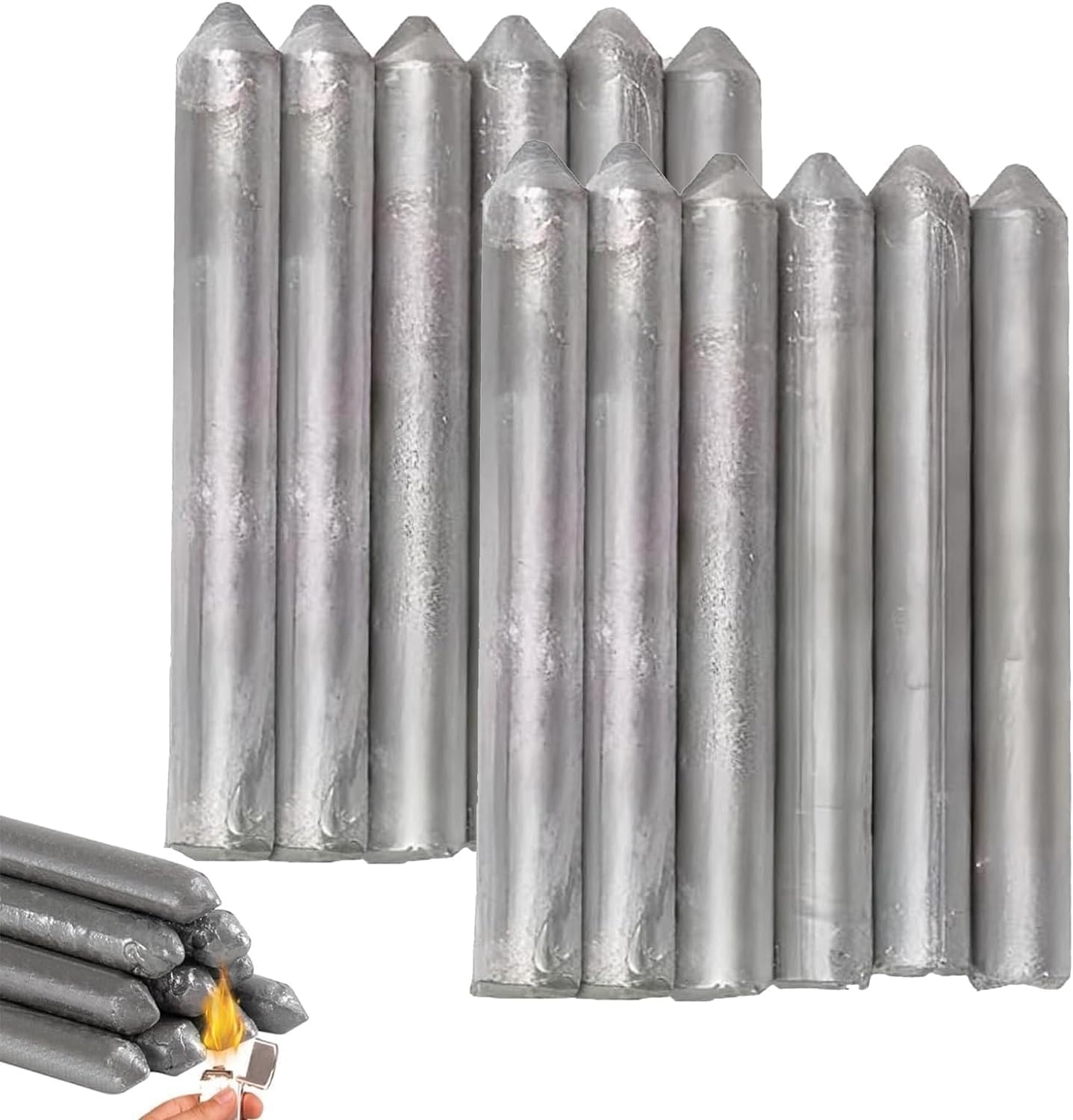 Solid Fire Starter Sticks, Silver Fire Igniter Rods for Campfires, Fireplaces, BBQ Grills, Wood Stoves, Fire Pits, Outdoor Camping, Hiking & Survival Fire Starting Tool Pack of 6-image-41