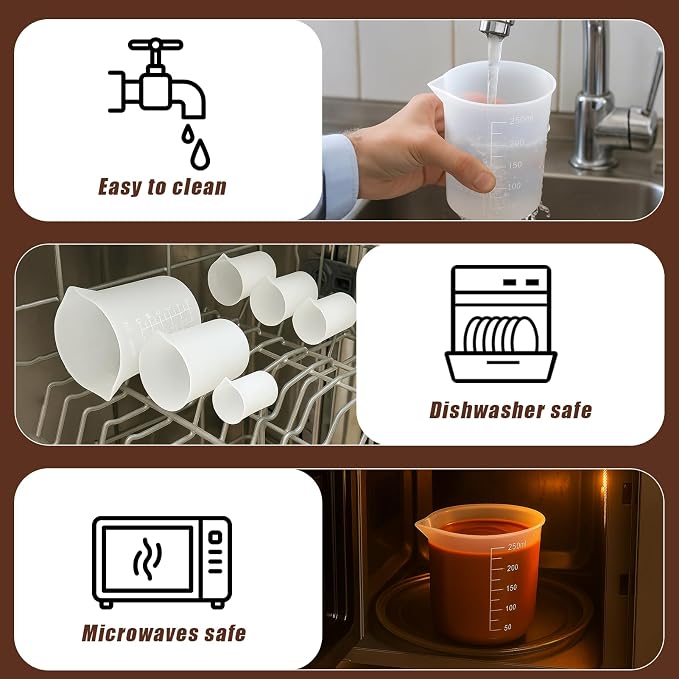 Set de 4 tazas medidoras de silicona para chocolate Juome miniatura 9