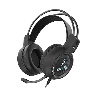 Probus K1 Gaming Headset for PS4, PS5, Xbox One, Nintendo Switch, PC, Mobile Phones, Laptop, 3.5mm Wired Headphone with Volume Control, Noise Cancelling Mic, LED Light (Black)