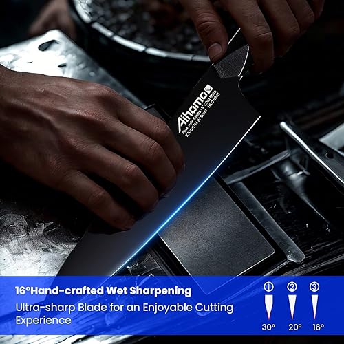 Miniatura 5 de Juego de cuchillos y tenedores afilados para tallar, cuchillo de chef esencial para barbacoa y tenedor para tallar, diseño de espiga completa,