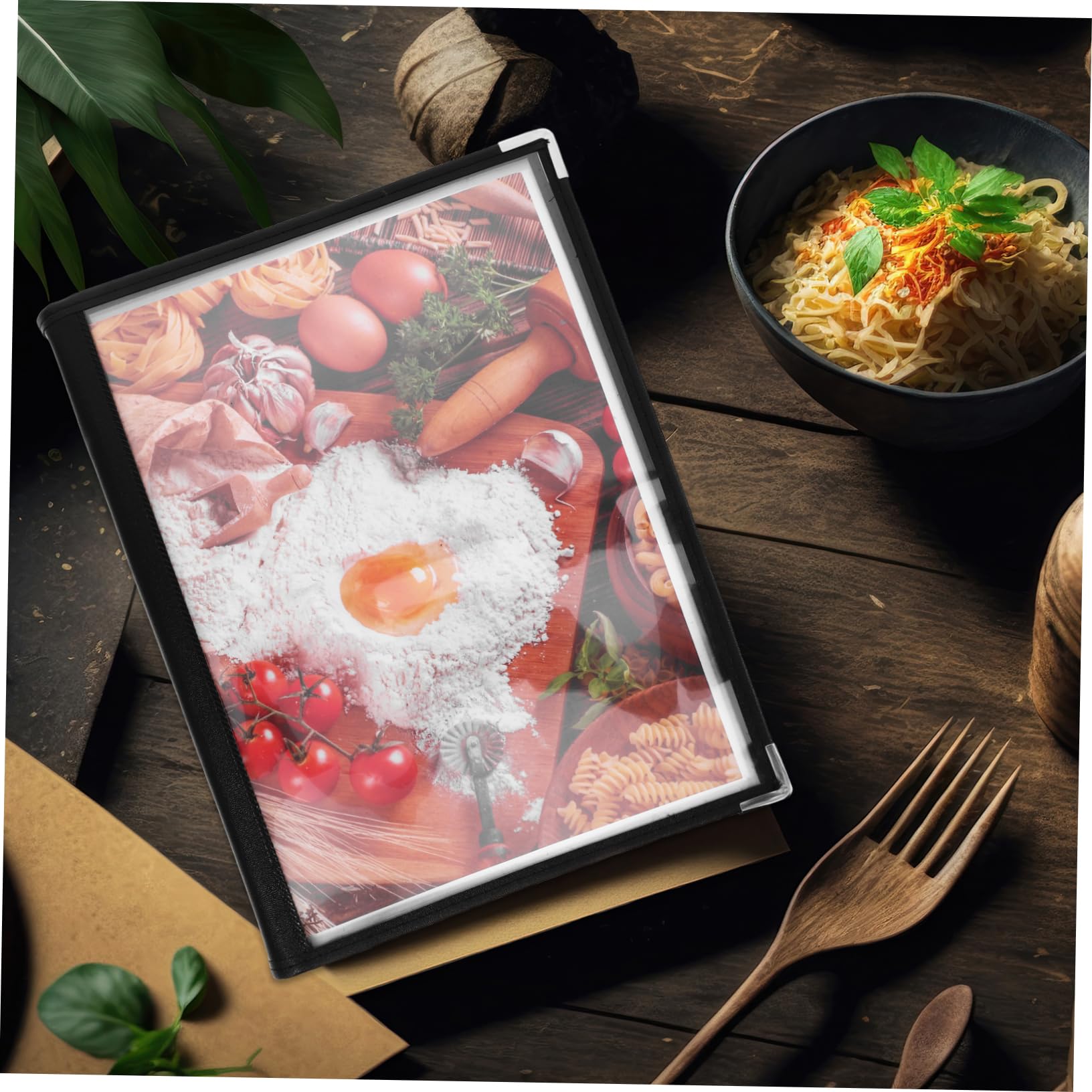 GLEAVI Libro de Menú de Restaurante de Pvc Transparente, 10 Páginas y 20 Lados, Fácil de Llevar, para Restaurantes y Cafeterías