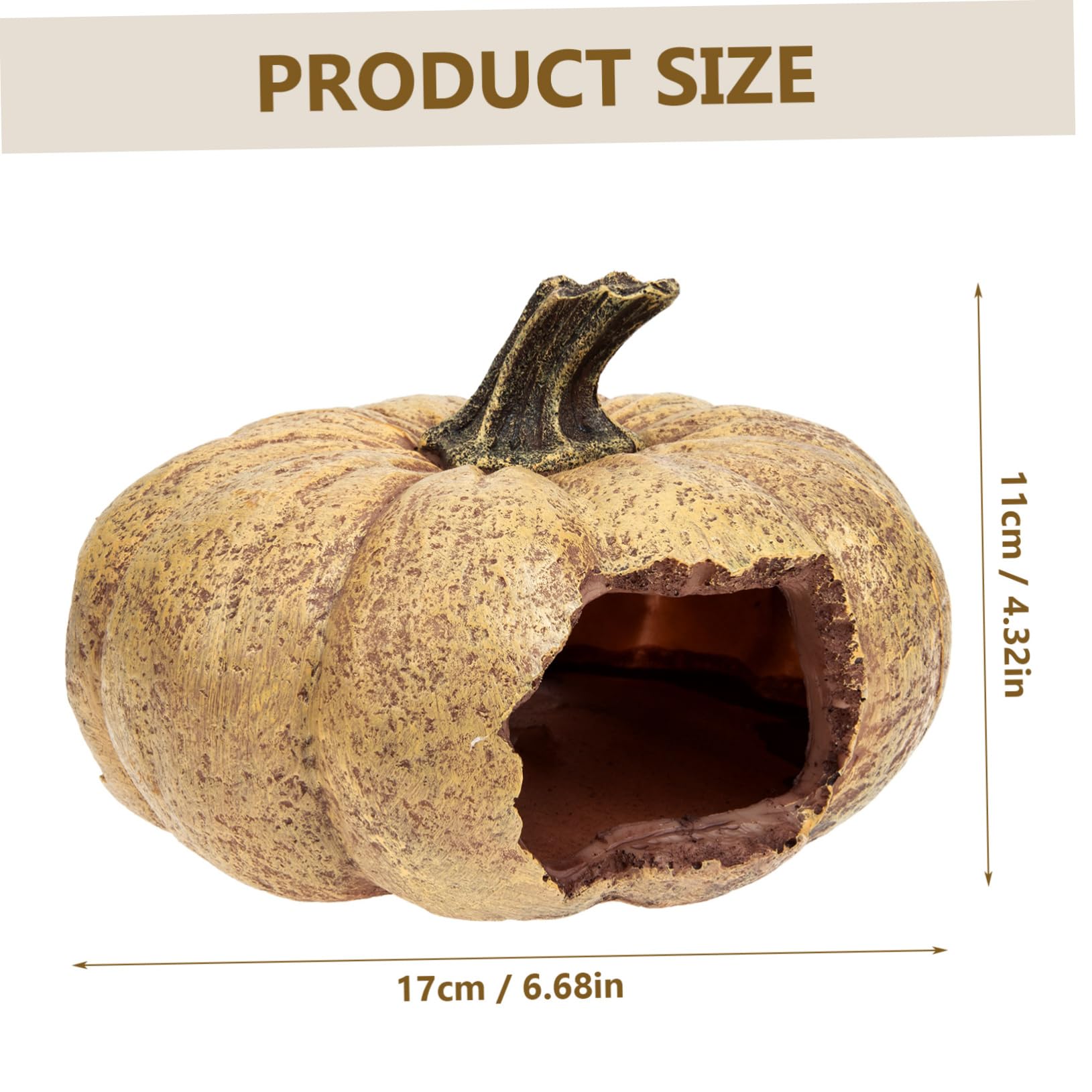 Decorativa Caverna Per Rettili Finta Forma Di Zucca Rifugio Delicato Per Terrario Nascondiglio Multifunzionale Per Animali Esotici e Betta Design Realistico Per Decorazioni