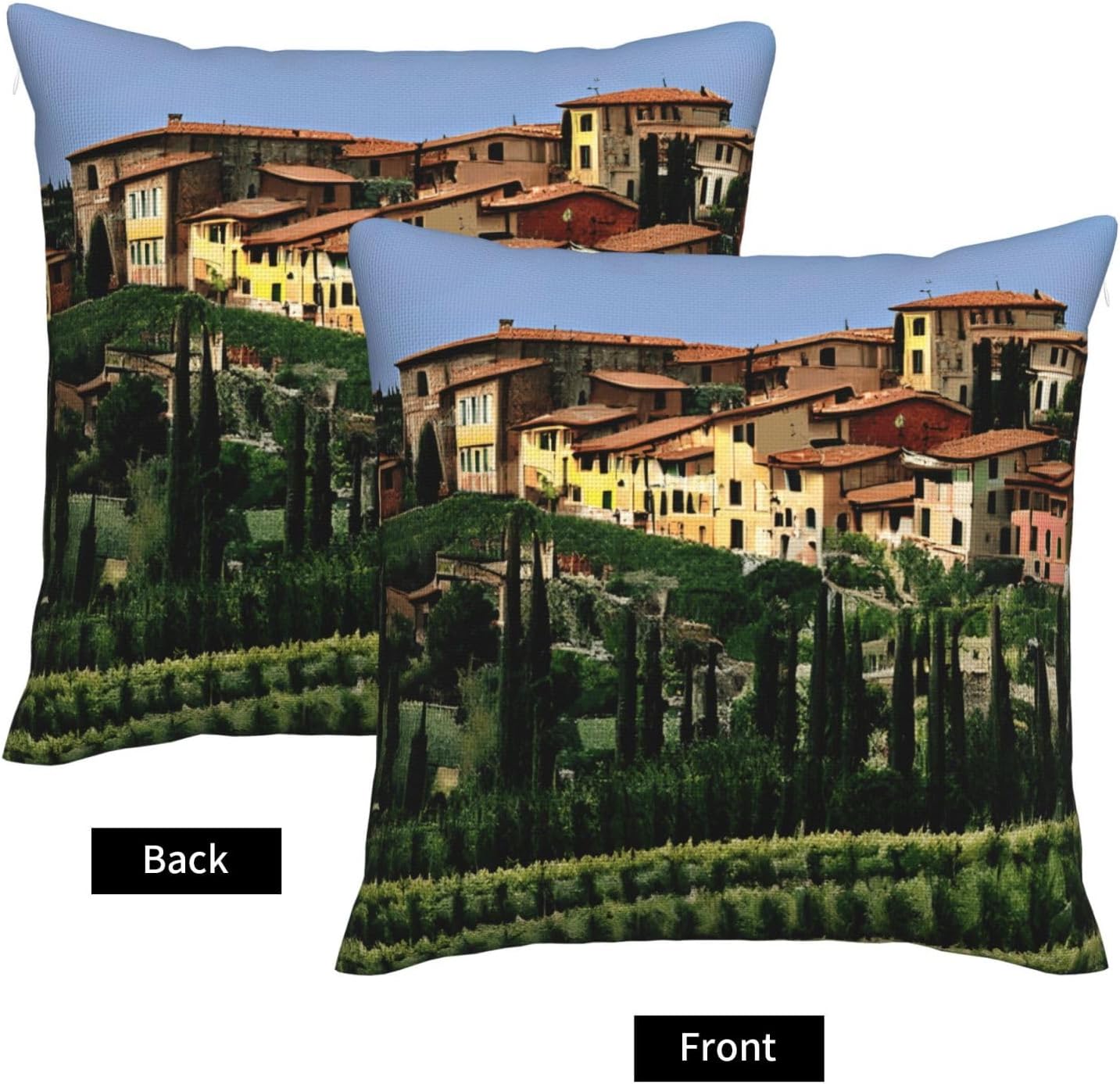 Italy-Tuscan Imitation Linen Pillowcase -2 Sets, Fashionable Home Decoration, Used for Sofas, Gardens, beds
