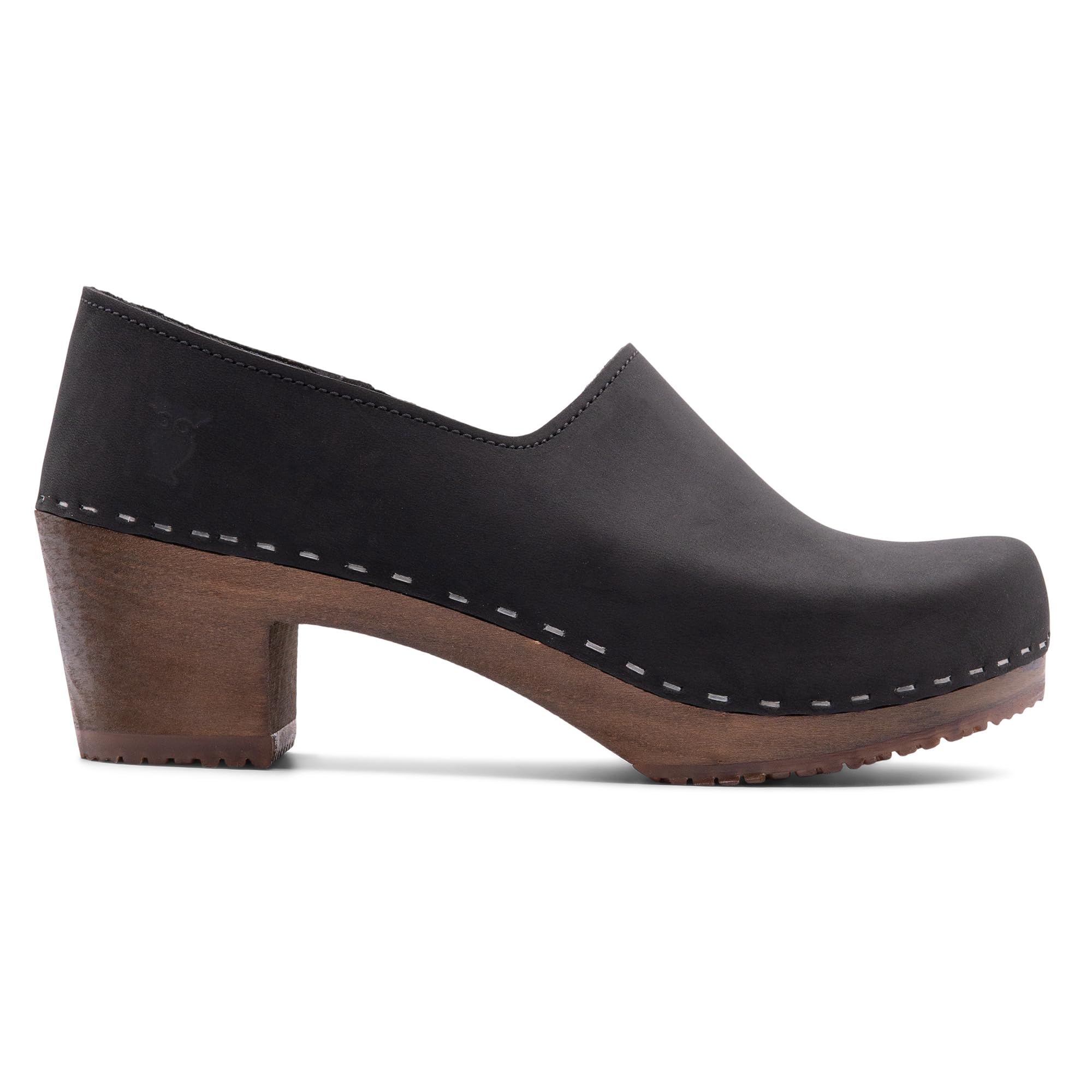 Sandgrens Handmade Swedish High Heel Wood Closed-Back Clogs for Women | Bridget