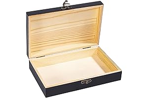 Black Unfinished Wooden Box 7.8" x 5.1" for Cigar