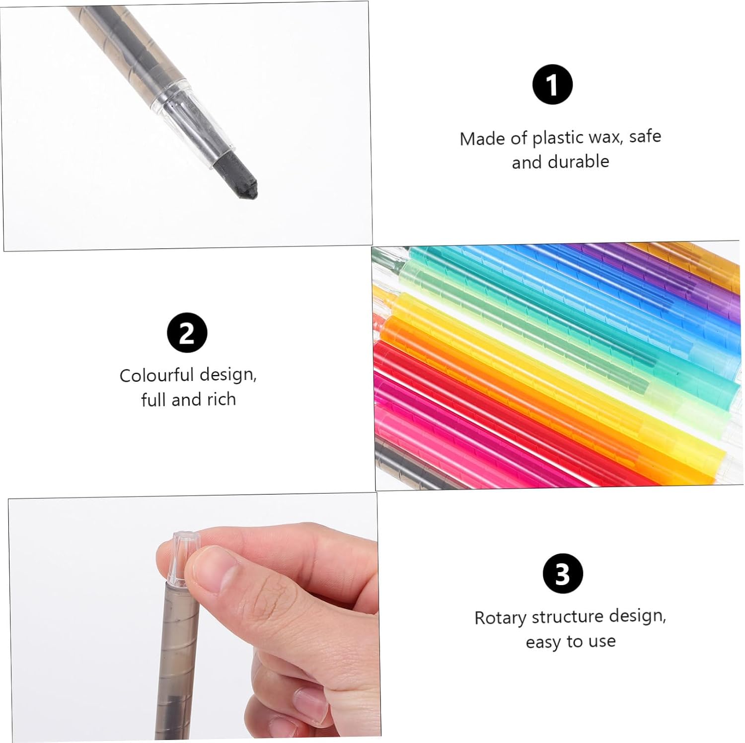 12pcs Rotating Boys and Girls Crayons Set Dissolvable Drawing Pens for Boys and Girls Comfortable to Hold Art Supplies for Creative Painting and Drawing Activities