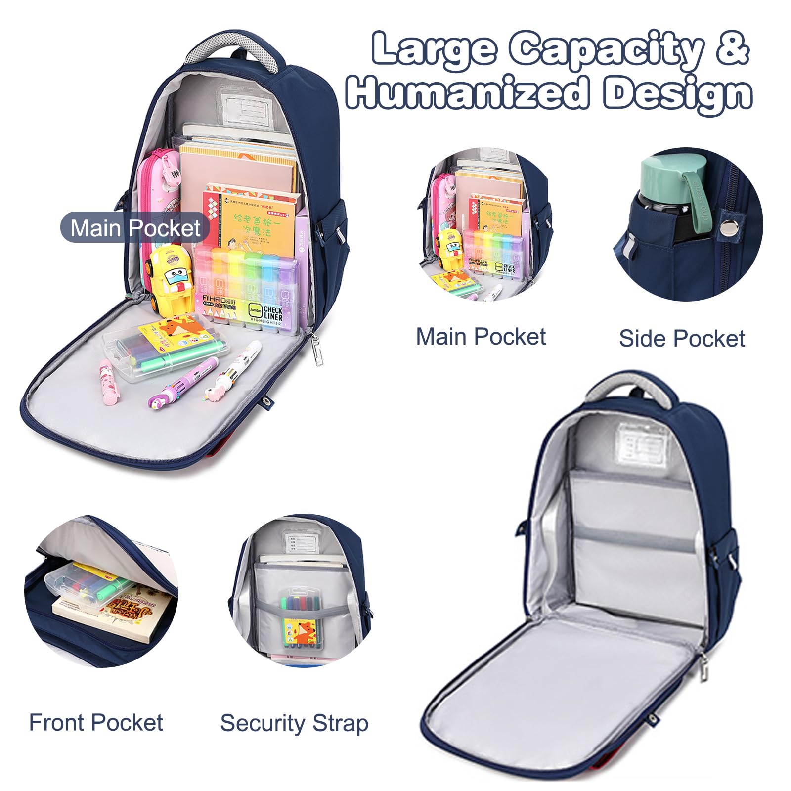 FANDARE Neu Kinderrucksack Mädchen Kinder Rucksack Lässig Kinderrucksack Ergonomie Schulranzen mit reflektierenden Streifen & Brustgurt Daypacks Schulrucksack Tagesrucksack Children Backpack