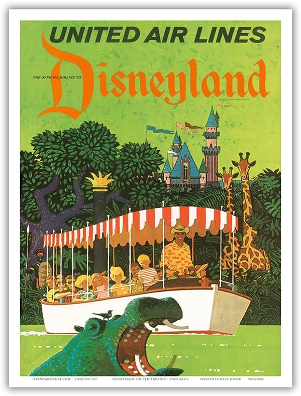 Amazon Co Jp ディズニーランドカリフォルニア州 ユナイテッドエアラインズ アドベンチャージャングルクルーズカバ ビンテージな航空会社のポスター によって作成された スタン ガリ C 1960s アートポスター 23cm X 31cm ホーム キッチン