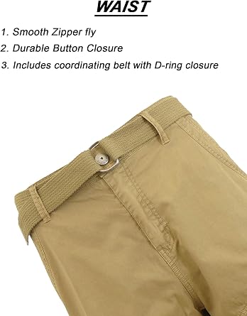 Men's Distressed Vintage Belted Cargo Utility Shorts (Size 30-48)