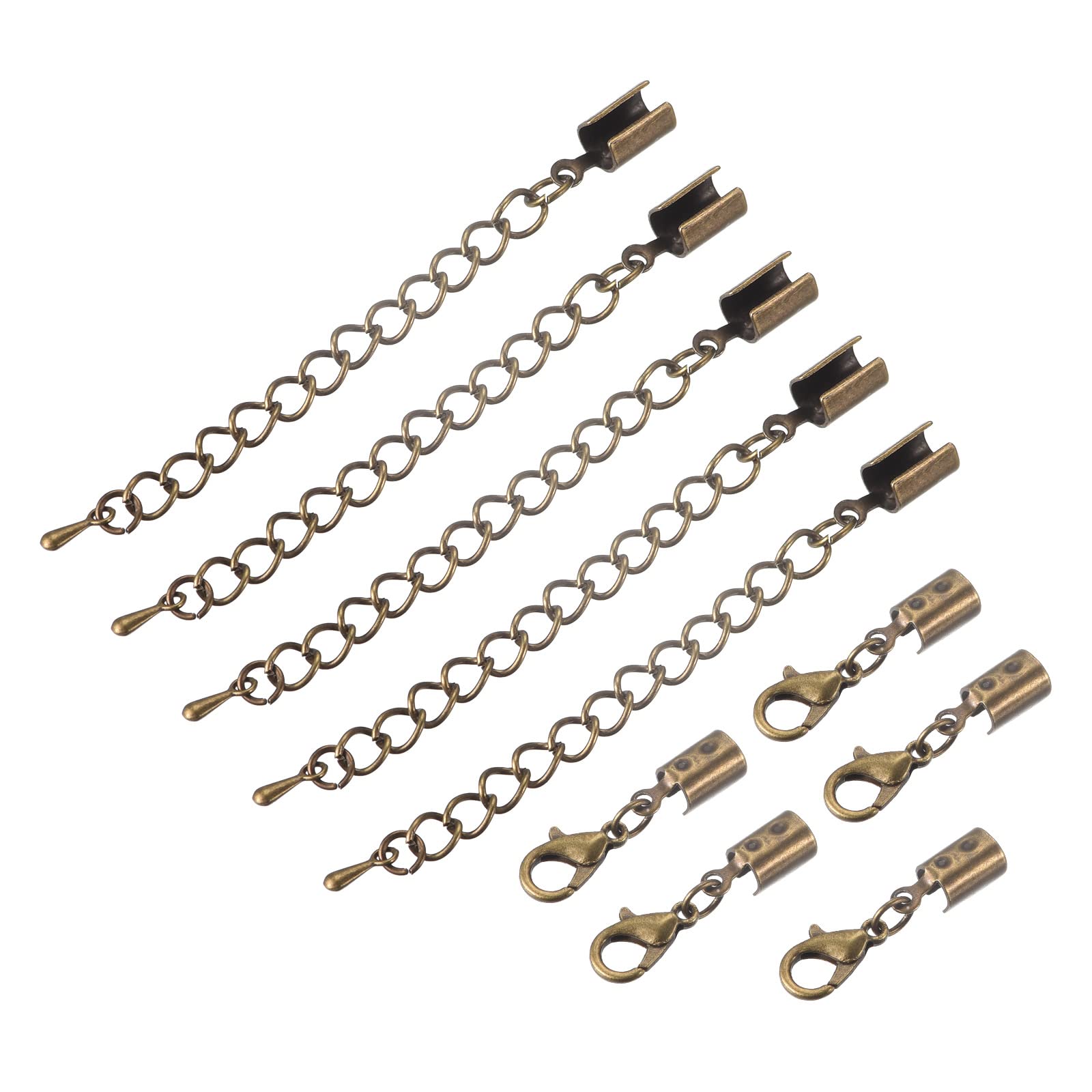 Cierres de pinza de langosta con cadena extensora y terminales de 1.5 mm para asegurar joyas