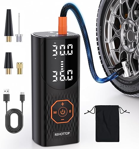 Miniatura 10 de Compresor de aire portátil para inflado de neumáticos, bomba de aire inalámbrica de 160 PSI para neumáticos de automóvil, compresor de aire de