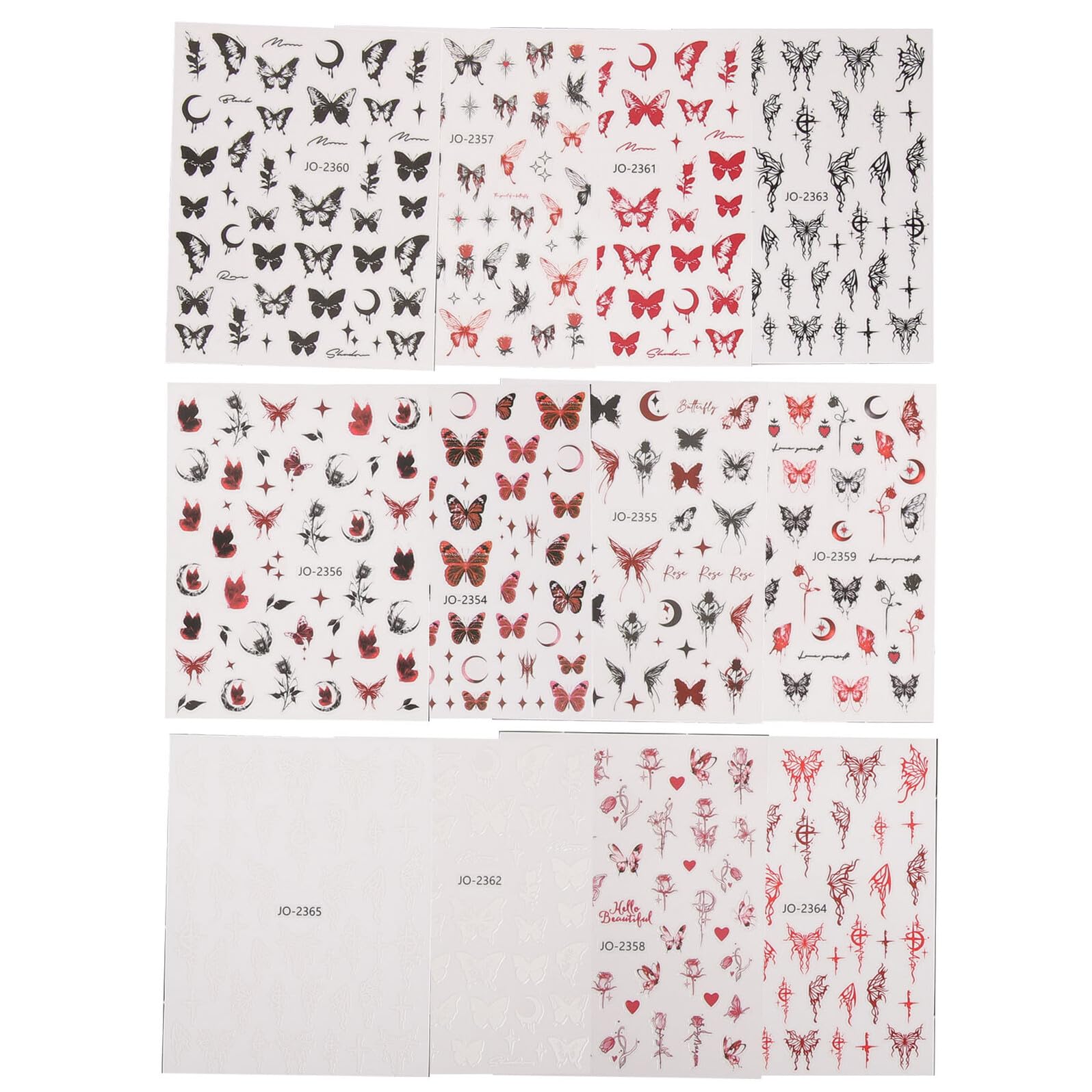 VICASKY 5 Set Adesivo A Farfalla Scuro Etichetta Giglio Guidato Arte Unghie Dei Piedi Uv Decalcomanie Decorative Per Unghie Adesivi Per Chiodi Adesivi Adesivi Per Unghie 12 Fogli*5